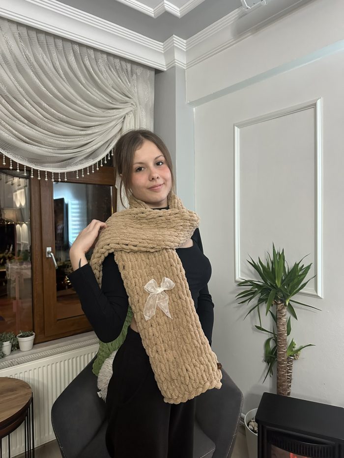 Puffy Düz Atkı Modeli - Görsel 1